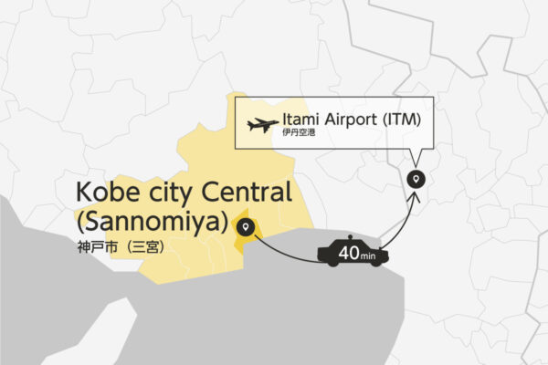 Kobe city to Itami Airport Private Transfer