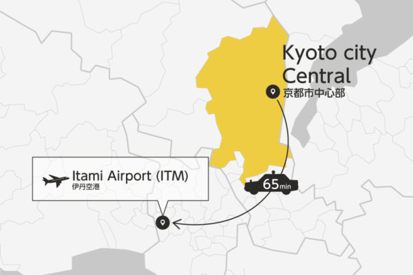 Kyoto city to Itami Airport Private Transfer