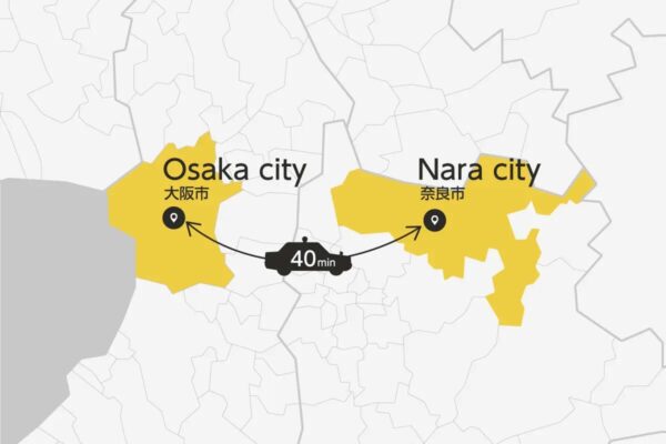 Osaka city and Nara city Private Transfer