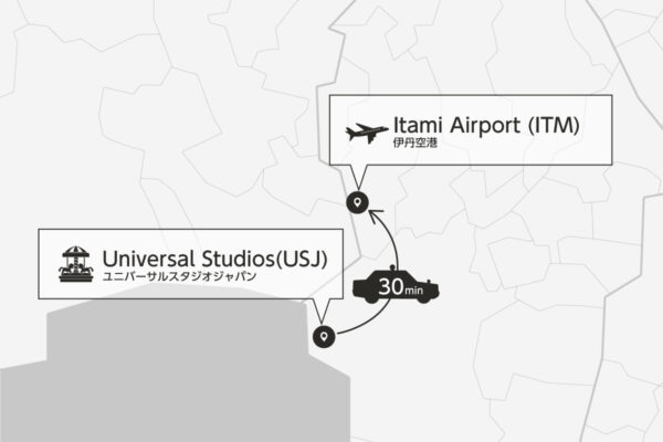 Universal Studios (USJ) to Itami Airport Transfer
